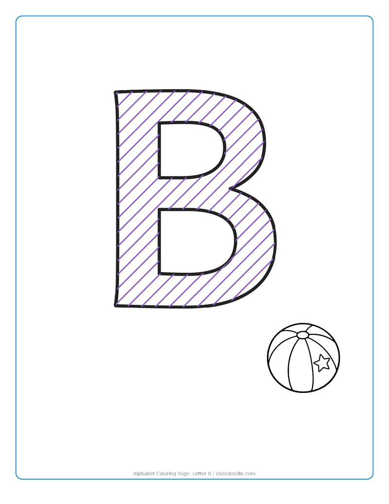 alphabet coloring page printable showing alphabet coloring page: letter b