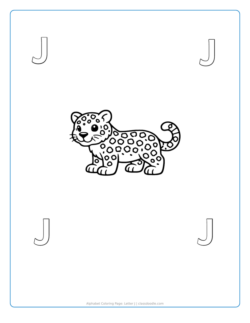 alphabet coloring page printable showing alphabet coloring page: letter j