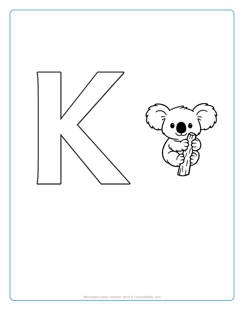 abecedario para colorear para imprimir con abecedario para colorear: letra k