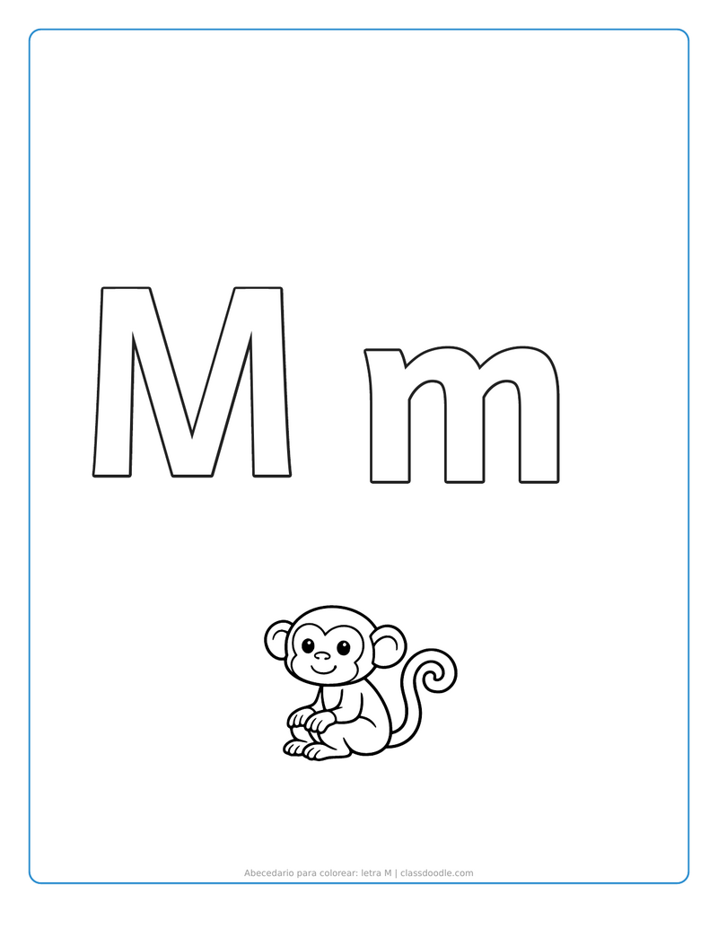 abecedario para colorear para imprimir con abecedario para colorear: letra m