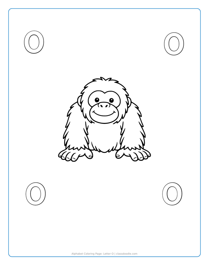 alphabet coloring page printable showing alphabet coloring page: letter o