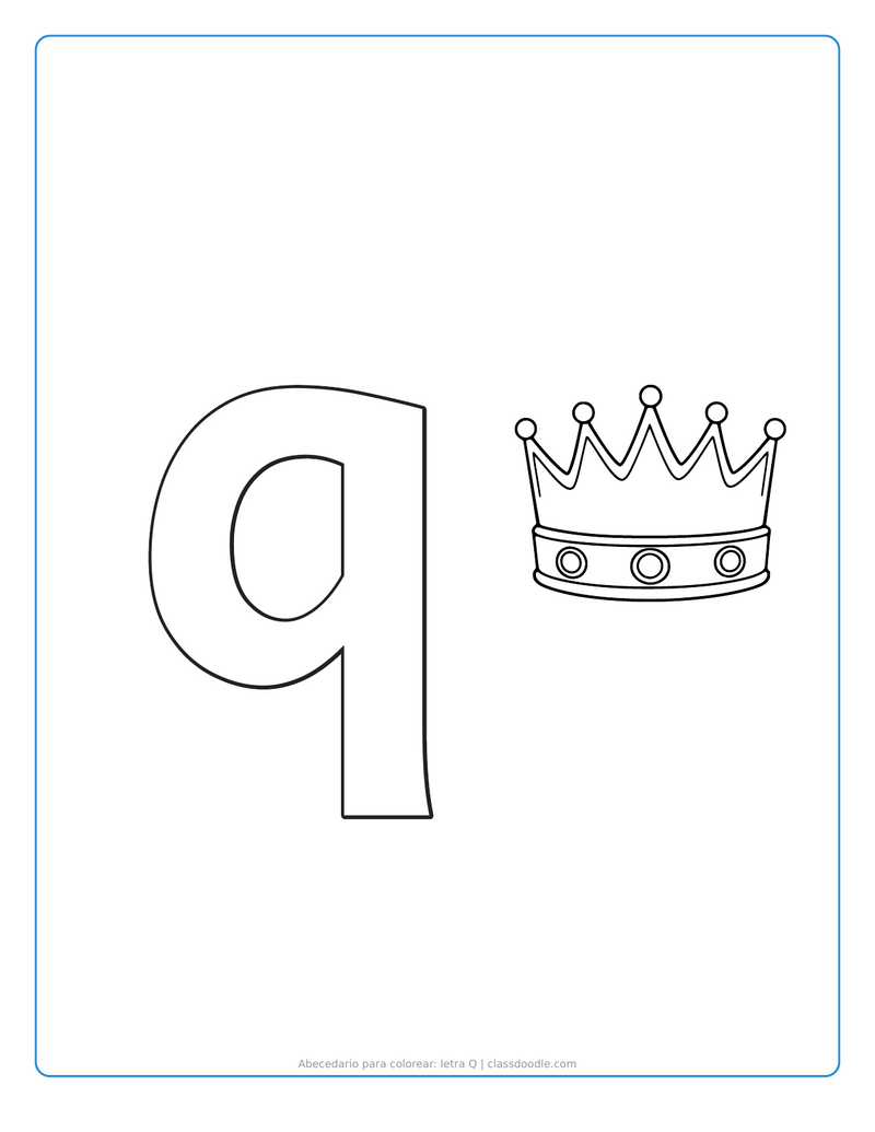 abecedario para colorear para imprimir con abecedario para colorear: letra q