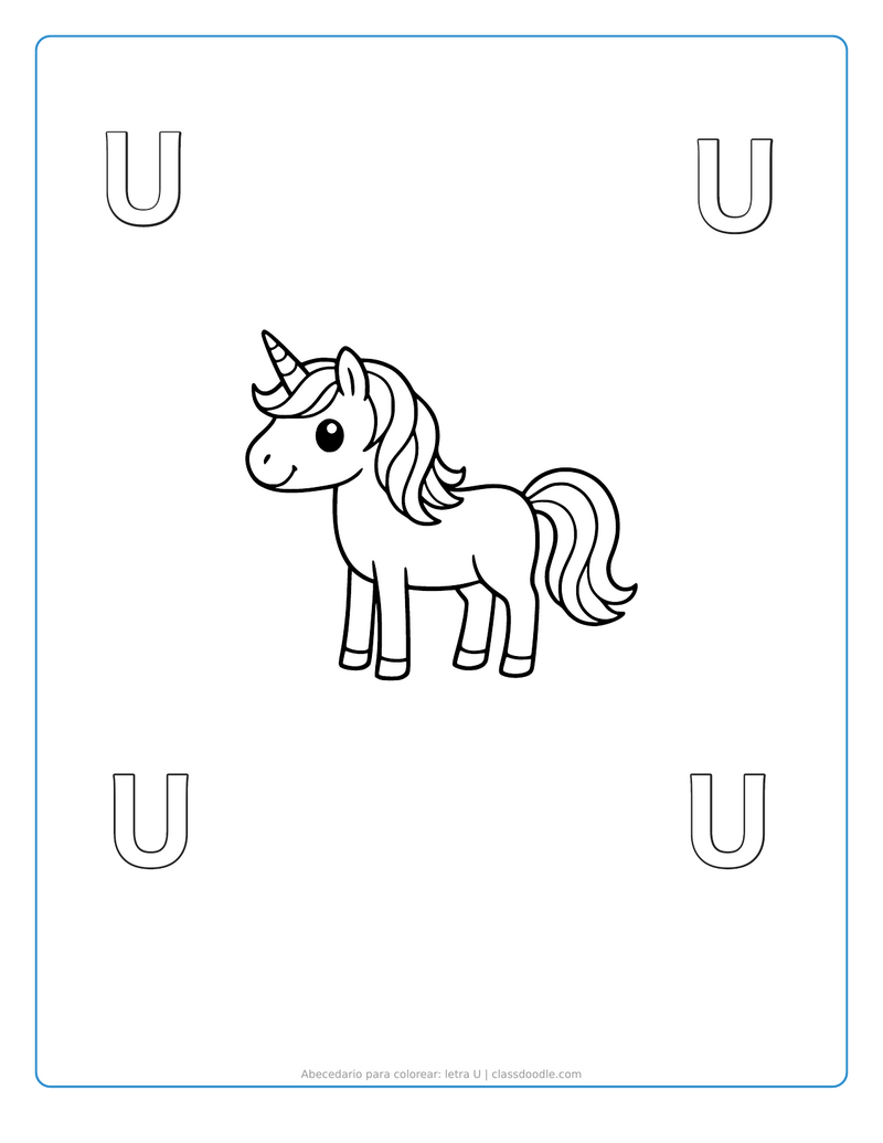 abecedario para colorear para imprimir con abecedario para colorear: letra u