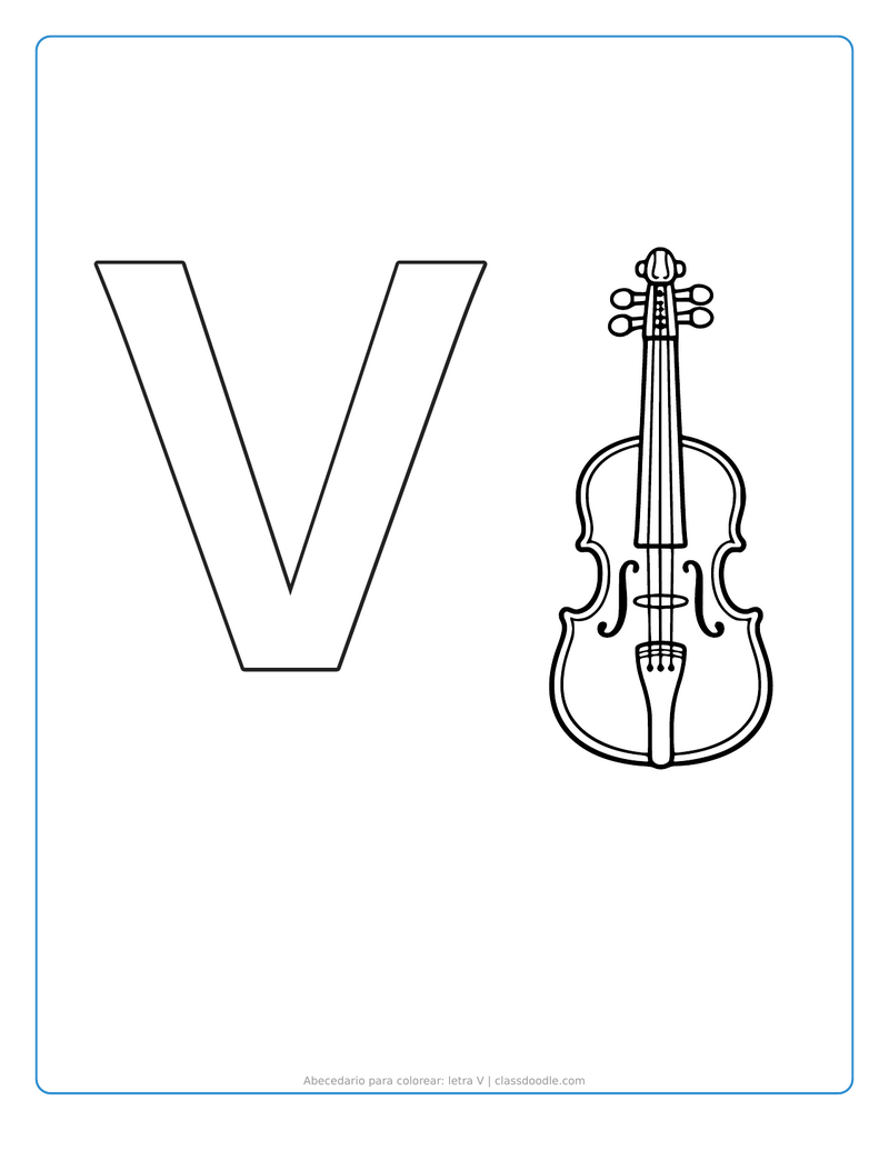 abecedario para colorear para imprimir con abecedario para colorear: letra v