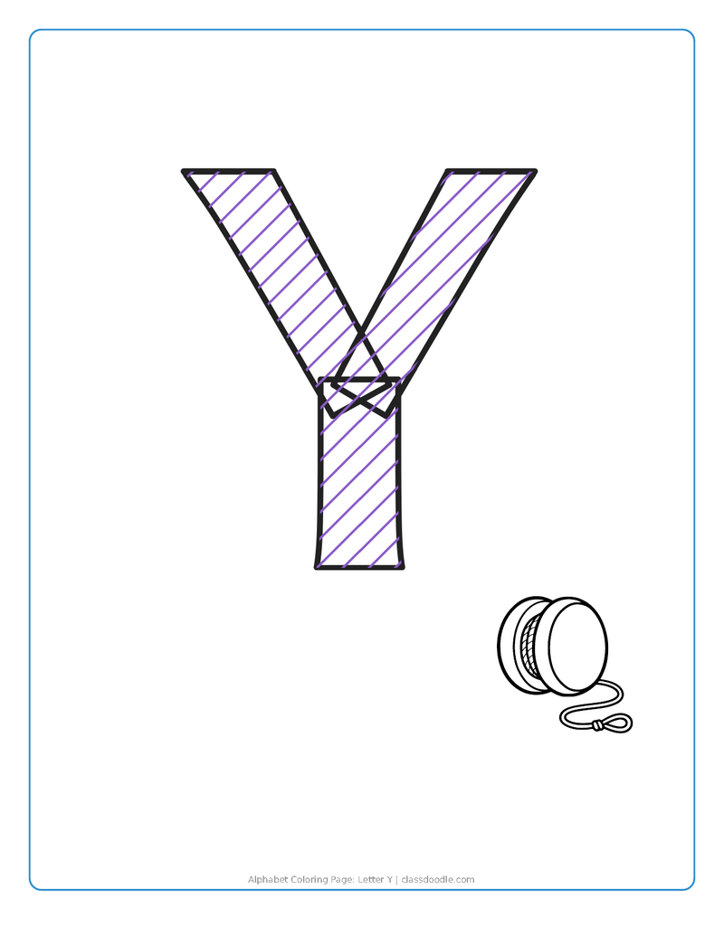 alphabet coloring page printable showing alphabet coloring page: letter y