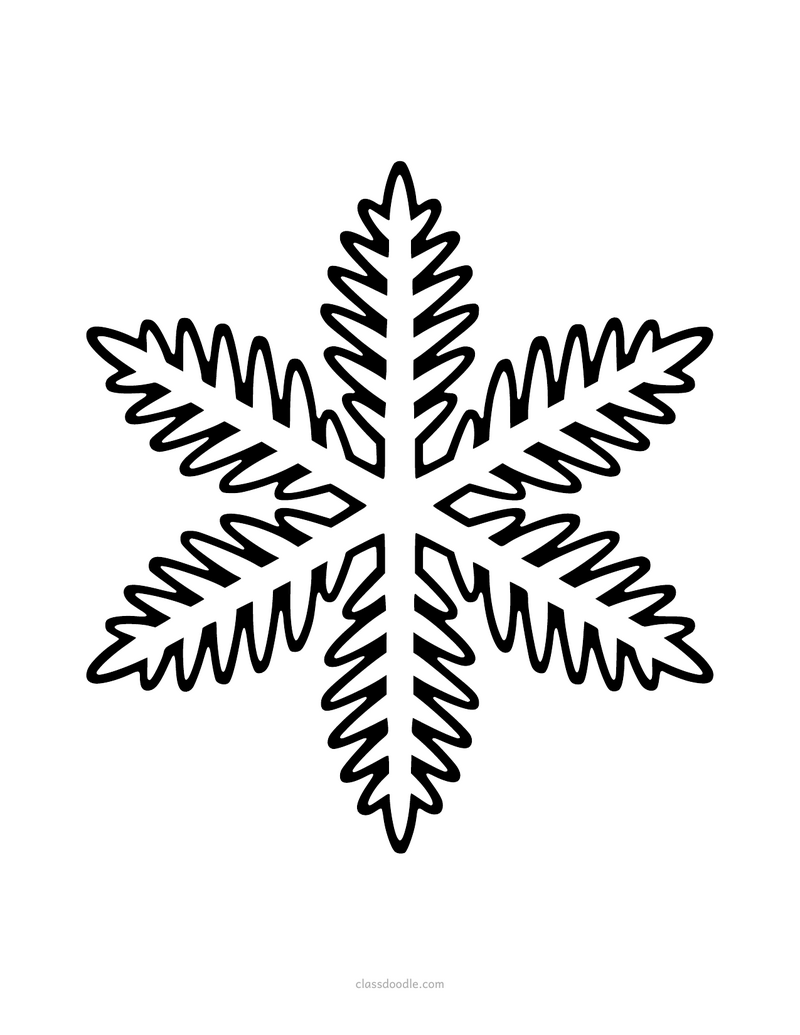 Plantilla de copo de nieve de helecho para imprimir y recortar