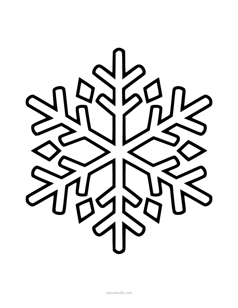 Plantilla de copo de nieve de cristal de encaje para imprimir y recortar