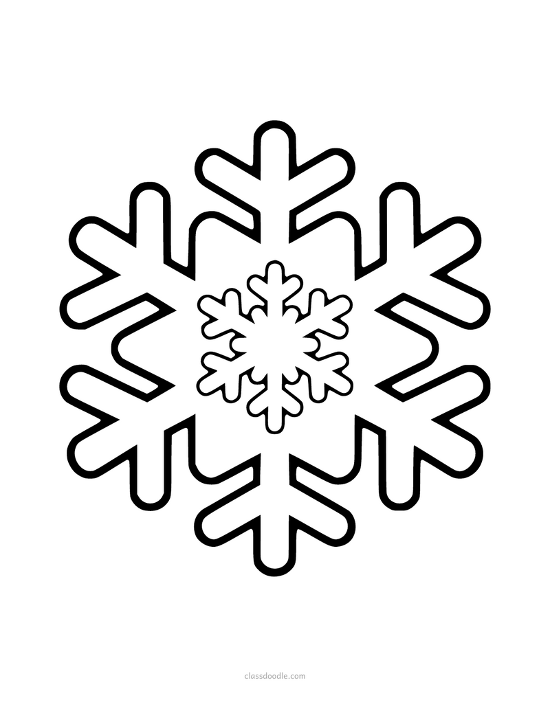 Plantilla de copo de nieve de doble capa para imprimir y recortar