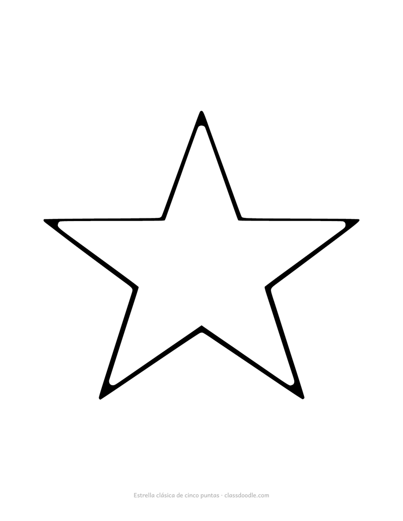 Plantilla de estrella clásica de cinco puntas para imprimir y recortar