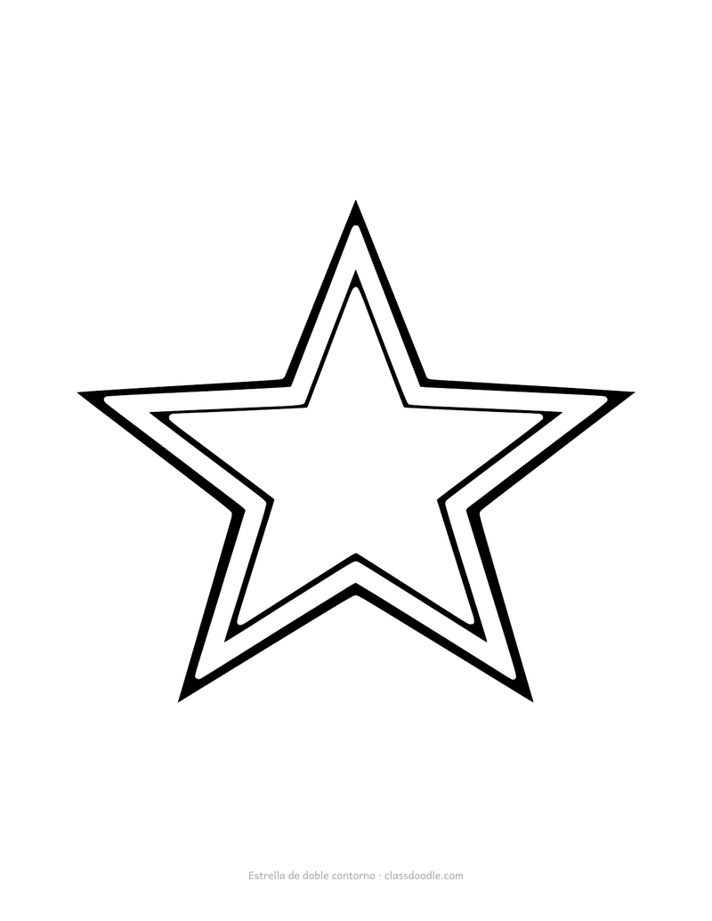 Plantilla de estrella de doble contorno para imprimir y recortar